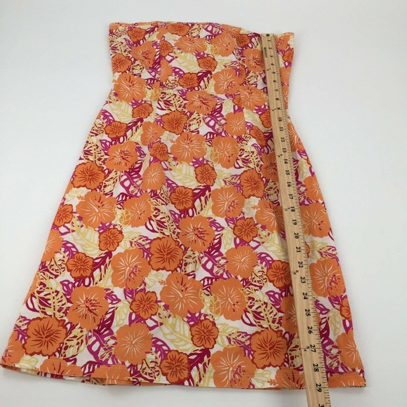 No Boundaries Floral Print Strapless Dress Extra Large Orange Pink Stretch XL - Picture 7 of 7